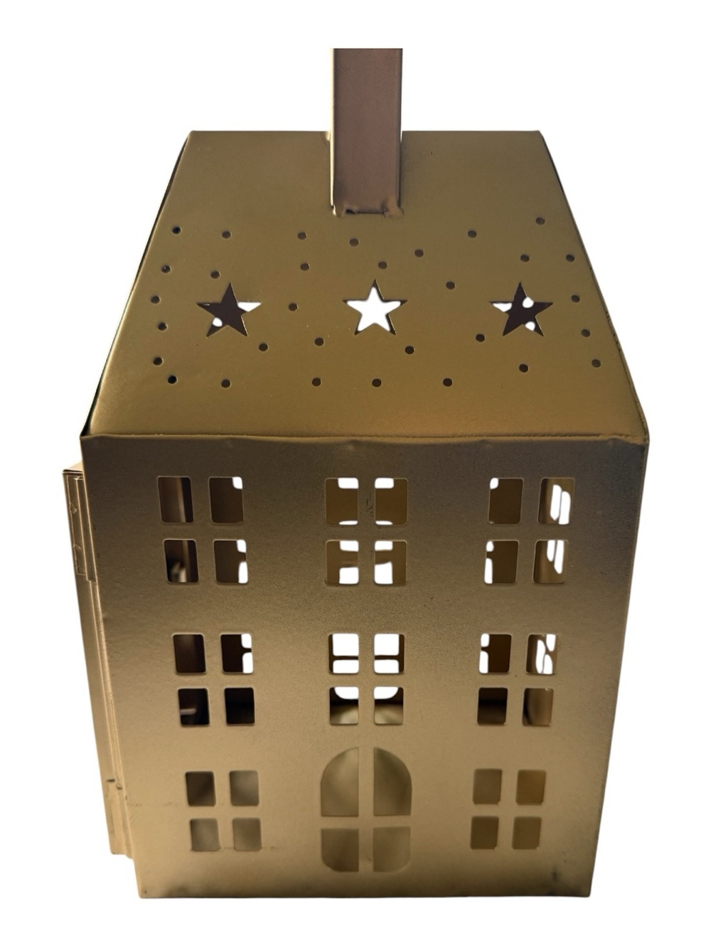 NWT Set of 7 Gold Metal Christmas Houses